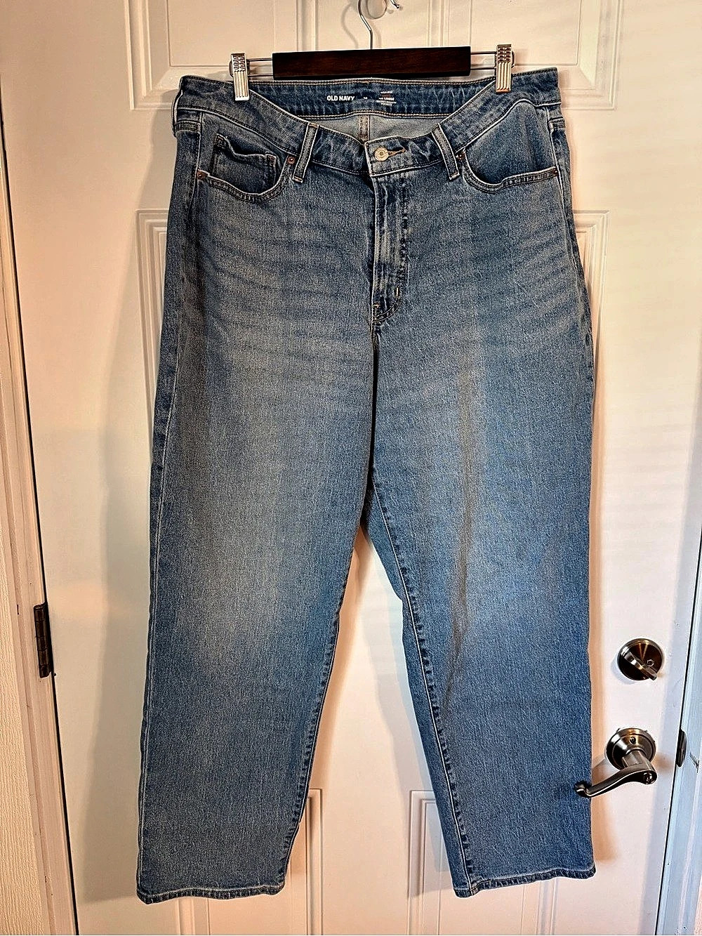Old Navy OG Loose High-Rise Straight Jeans Blue Waist 16